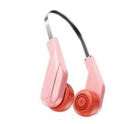 Walmeck Ventilatore Portatile da Collo Ventilatore Senza Foglie a Mani Libere Personale Indossabile Ricaricabile Direzione del Regolazione a 360° Un Interruttore Chiave (Rosa)