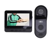 Walmeck Videocitofono con Telecamera e Campanello Videocitofono Wireless con WiFi 2.4G, Angolo di Visione di 120°, Telecamera HD, Visione Notturna, Rimani Connesso Alla Tua Porta