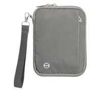 WALNEW Porta passaporto da viaggio, con blocco RFID, organizer essenziale con scomparti per carte di credito e tasca con cerniera, Grigio, 2 passports, classico