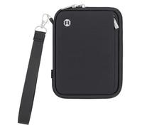 WALNEW Porta passaporto da viaggio, con blocco RFID, organizer essenziale con scomparti per carte di credito e tasca con cerniera, nero, 4 passports, moderno