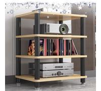 Walnut AV Ma Stand a 4 livelli HiFi o Rack per amplificatori, lettori CD, console di gioco e ricevitori Slish Ste Conent Sto Shelf (60 x 40 x 70 cm)