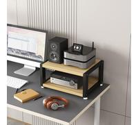 Walnut - Supporto AV a 2 livelli per Hi-Fi Equint Ma Sto Cabinet per cuffie, amplificatori, lettori CD, altezza 45 cm, design slish