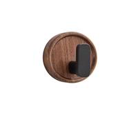 Walnut Wood Coat Rack Hooks Black Wall Hangers for Hanging Keys Clothes Bathroom Robe and Towels and Entryway(Black 1)