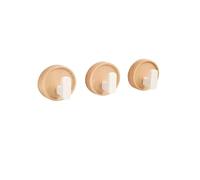 Walnut Wood Coat Rack Hooks Black Wall Hangers for Hanging Keys Clothes Bathroom Robe and Towels and Entryway(White 3)