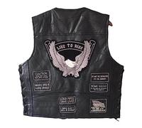 WalnutKing Giacca da motociclista da uomo in pelle con toppe alla moda (IT, Testo, S, Regular, Regular, 1)