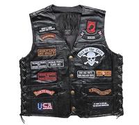 WalnutKing Giacca da motociclista da uomo in pelle con toppe alla moda (IT, Testo, S, Regular, Regular, 5)