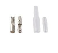 WALNUTS 10/30/50/100 Set 4.0 Connettore Filo Elettrico for Auto Diametro 4mm Pin Femmina Abito Maschio Guaina Terminale pressa a Freddo (Color : Silver with Sheath, Size : 10 Set)
