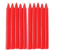 Walopola Candele affusolate,Candele affusolate - 10 candele non profumate a lunga durata | Survival Supplies Candele domestiche rosse/bianche per le emergenze domestiche
