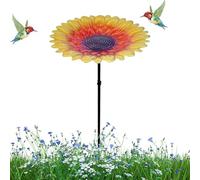 Walopola Mangiatoia per uccelli da esterno, mangiatoia per uccelli da attaccare nel terreno, vassoio da bagno da giardino abbeveratoio in metallo per fiori per uccelli per cortile, prato, decorazione