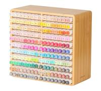 walowalo Organizer per pennarelli, contiene 176 pennarelli, in bambù, per regali di Natale, forniture artistiche e matite, organizer con 22 scomparti, tutto in uno, per casa, ufficio, scrivania, aula
