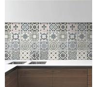 WALPLUS 15 cm 24 pezzi adesivi da parete vintage blu Azulejo per piastrelle da parete in vinile autoadesivo, decorazione per la casa fai da te soggiorno camera da letto Splashback per piastrelle da cucina vernice stick su piastrelle
