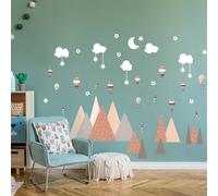 WALPLUS 50 adesivi da parete in vinile per decorare la cameretta dei bambini, decorazione per la casa, rimovibile, per hotel, bar, ufficio, 50 pezzi