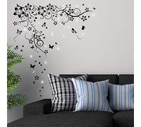 Walplus - Adesivi da Parete con Cristalli Swarovski e Farfalle rampicanti, Decorazione per casa, Bar, Hotel, Ristorante, Ufficio