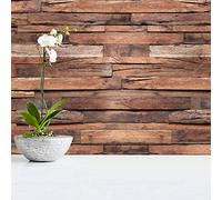 WALPLUS Adesivi da Parete Flexiplus Legname Strisce 4 Confezioni Rimovibili Autoadesivi Murali Arte Casa Soggiorno Cucina Ristorante caffè Hotel Decorazione, Vinile, Multicolore, 90 x 60 x 0.02 cm