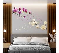 Walplus Adesivi Murali Decorativi A Tema Floreale Regali Per Le Ragazze Sbuccia e incolla adesivi murali combinati rimovibili Art Mural Home Decor - Fiori Di Magnolia Bianchi E Rosa Multicolore