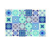 Walplus Adesivi Per Piastrelle Adesivi Per Piastrelle Bagno Facile Da Staccare E Attaccare Decorazioni Autoadesive Perfette Per La Cucina Daliah Blu Turchese Mediterraneo 24Pcs 15Cm(6")