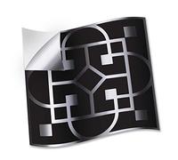 Walplus Adesivi Per Piastrelle Metallizzati Adesivi Piastrelle Facile Da Staccare E Incollare Autoadesiva Alzatina Decorazioni Perfetti Per Cucina Arabo Nero E Argento 24Pcs 15Cm(6") Nero