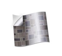 Walplus Adesivi Per Piastrelle Metallizzati Adesivi Piastrelle Facile Da Staccare E Incollare Autoadesiva Alzatina Decorazioni Mosaico Di Pietra Beige Argento Metallizzato 24Pcs 15Cm(6") Beige