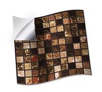 Walplus Adesivi Per Piastrelle Metallizzati Adesivi Piastrelle Facile Da Staccare E Incollare Autoadesiva Alzatina Decorazioni Mosaico In Marmo Marrone Metallizzato 24Pcs 15Cm(6") Marrone