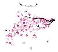 Walplus Adesivo Per Adulti Vinile Rimovibile E Riutilizzabile Perfetto Per Regali Rondini Fiori Rosa Adesivi Murali Arte Murale Carta Decorativa Per Bambini (Riutilizzabile) Blackpink Light