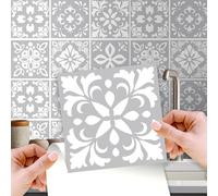 WALPLUS Adesivo per piastrelle da parete DIY Art Decorazioni per la Casa Adesivo per piastrelle Decalcomanie 15Cm (6") 24 pezzi (Andalu Grigio Chiaro Cemento Spagnolo)(Taglia Unica)