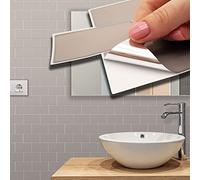 Walplus - Adesivo piatto per piastrelle da parete, 28,5 x 14 cm, 36 pezzi, colore: grigio Harbor