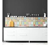 Walplus Colorati Adesivi per Parete 12 Pezzi, Multicolore, 20 x 20 x 0.02 cm