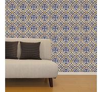 Walplus com-wm10009 8-Piece Flexiplus Talavera Piastrelle Adesivo da Parete, Vinile, Multicolore, 63.5 x 15 x 15 cm