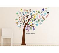 WALPLUS "-Etichette per bagagli per albero di Natale, grande, colore: rosa, decorazione per casa, ristorante, da camera da letto/soggiorni rimovibile-Adesivi da parete/decalcomanie, decorazione artistica, colore: blu chiaro, 135 x 160 cm