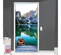Walplus Mountain Lake Adesivo da Parete, Vinile, Multicolore, 103 x 5.4 x 5.4 cm