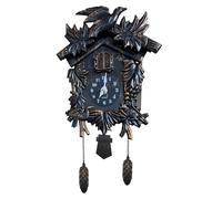 WALPLUS Orologio Da Parete Orologio a cucù Moderno Home Decor Decorazione Della Strofa Classico Cucina Soggiorno Casa Cuculo Vintage Foresta Nera 20.2x37cm Nero