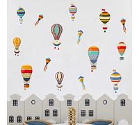 WALPLUS - Palloncini ad aria calda, animazione 2D, decorazioni colorate, stile scandinavo, adesivi da parete per bambini, decalcomanie per la montagna, cameretta dei bambini, avventura, cameretta dei bambini