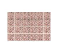 WALPLUS Piastrelle adesive da parete rosa 15 x 15 cm, piastrelle da cucina rimovibili per pareti, stile vintage, marmo rosa, mosaico, piastrelle da cucina, 24 pezzi
