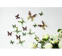 Walplus Striscia Farfalla Verde Adesivi da parete,vinile,Multicolore,10 x 10 x 3 cm