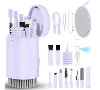walrfid Kit Pulisci Schermo per Laptop e Telefono, 20 in 1 Spray per Pulizia Spazzola per Tastiera Elettronica per iPhone AirPods Macbook Fotocamera PC TV Tablet Schermi per Auto - Viola
