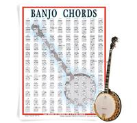 Walrus Productions Mini poster con grafico degli accordi di banjo, accessorio per banjo per principianti e musicisti, 120 accordi diversi, 21,6 x 27,9 cm, poster bianco