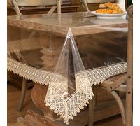 Walrus Tovaglia protettiva in vinile trasparente, impermeabile, a prova di olio, quadrata, 137 x 137 cm