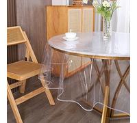 Walrus Tovaglia rotonda in plastica trasparente, impermeabile, a prova di olio, in PVC, antimacchia, lavabile, per tavoli rotondi