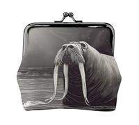 Walrus02 - Portamonete da donna, con chiusura a bacio, con stampa, per carte di credito