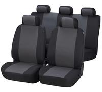 Walser Coprisedile Pineto Set Completo, coprisedile Universale Nero-Grigio, coprisedili Auto in Poliestere 12435