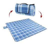 Coperta da viaggio con retro in alluminio blu/bianco check 200x200cm