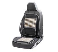 Coprisedile in bambù traspirante con supporto lombare in beige/nero, 1 pezzo