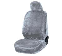 Coprisedili auto Teddy vegano argento, 1 pezzo