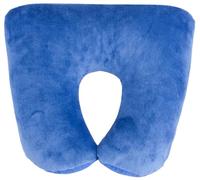 WALSER 30811 cuscino da viaggio per il collo, cuscino da viaggio 2 in 1, cuscino di sostegno per il collo, blu