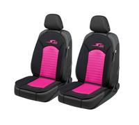 Walser Car Comfort S-Race - Cuscino per sedile auto, 2 pezzi, per auto, universale, per sedili anteriori, per auto, colore: rosa/nero