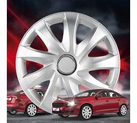 Walser coprimozzi Drifter 16", Premio Molto Buono* Set di Quattro copricerchi universali Cerchi, coperture del cerchione in Look Alluminio, copricerchi in Look Sportivo e Moderno Argento