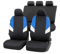 Walser coprisedile auto Cala set completo, coprisedile auto universale nero-blu, coprisedile poliestere 13329