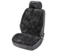 WALSER Coprisedile auto in pelle di agnello Iva, 100% pelle di agnello coprisedile per auto, 1 pezzo di cuoio d'agnello coprisedili veicolo sedili anteriori antracite