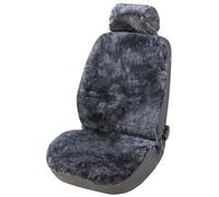 Walser Coprisedile Auto in Pelle di Agnello Iva, 100% Pelle di Agnello coprisedile per Auto, 1 Pezzo di Pelle d'Agnello coprisedili Auto sedili Anteriori Nero