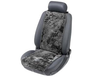 WALSER coprisedile in pelle d'agnello Cosmo, coprisedile per auto in 100% pelle d'agnello, rivestimento, protezione per sedili in cuoio pecora, copertura protettiva in pelliccia nero